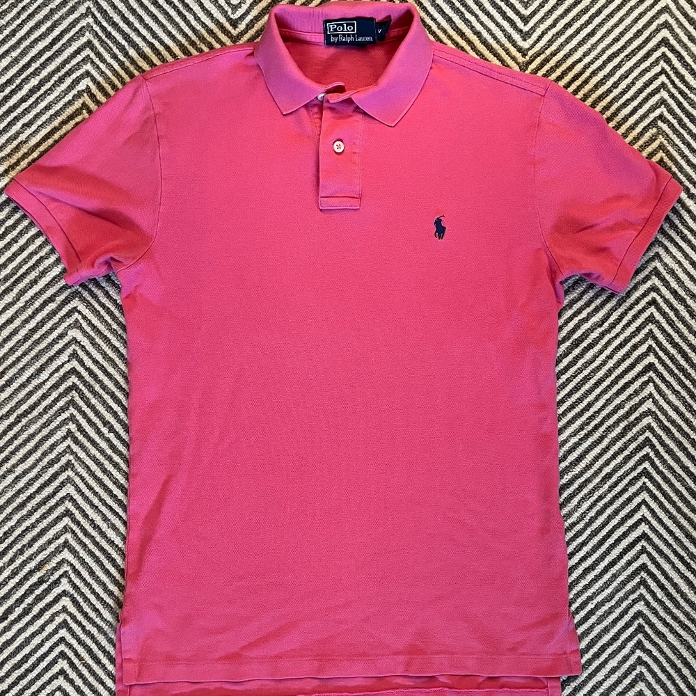 Polo Ralph Lauren Custom Fit Pique Polo Sz Small Deep Pink